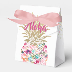 Caja Para Regalos Aloha Pink Pineapple Floral Birthday Favor Box