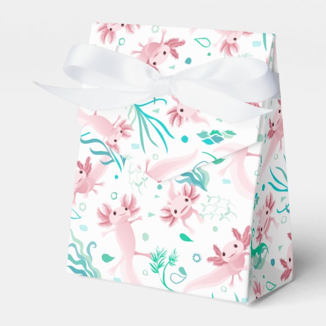 Caja Para Regalos Alotta Axolotts rosados en blanco (Front Side)