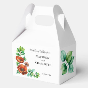Caja Para Regalos Amapolas Rojas en Estilo Antiguo Sublime Acuarela