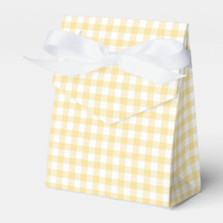 Caja Para Regalos Amarillo Canario Gingham Clásico