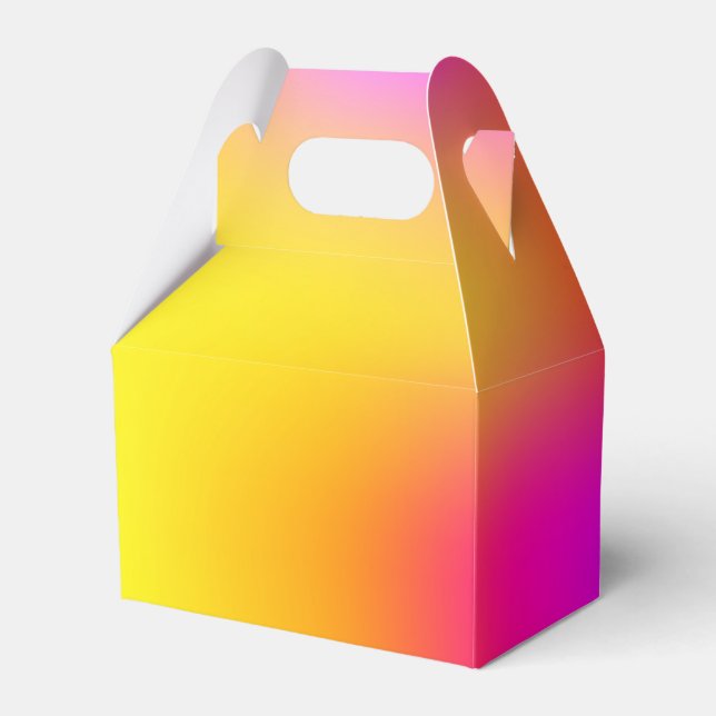 Caja Para Regalos Amarillo neón y rosa (Reverso)