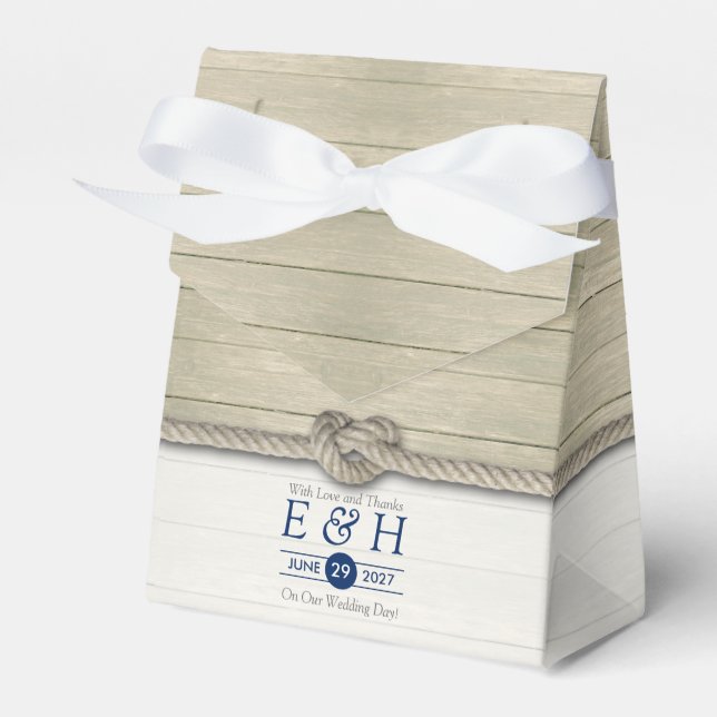 Caja Para Regalos Amarrando La Boda De Playa Rustica Knot (Front Side)