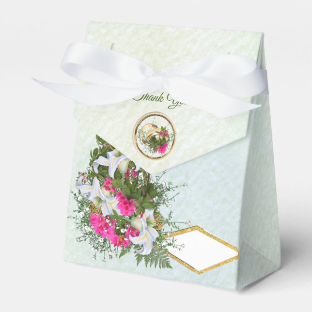 Caja Para Regalos Amaryllis, lirios blancos y helechos Bouquets (Front Side)