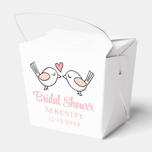 Caja Para Regalos Amas de amor Personalizado Pink Lovebirds Bridal S (Reverso)