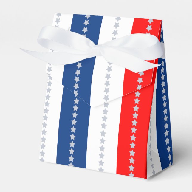 Caja Para Regalos Americana Red White Blue Stars & Stripes (Front Side)