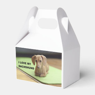Caja Para Regalos Amo mi crema Dachshund con una foto