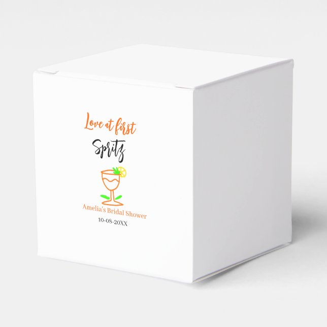 Caja Para Regalos Amor al primer spritz naranja negro despedida de s (Costado Anverso)