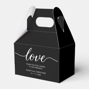 Caja Para Regalos Amor blanco Chic Script personalizado para boda