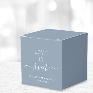 Caja Para Regalos Amor Chic Es Dulce Boda Dusty Blue