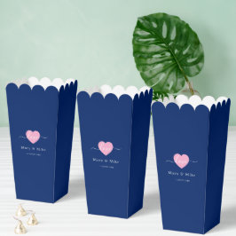 Caja Para Regalos Amor en Azul Marino Texto con Palomitas de Maíz El