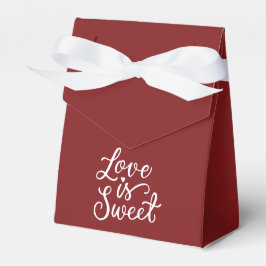 Caja Para Regalos Amor es Dulce en Vermellón y Blanco Bodas