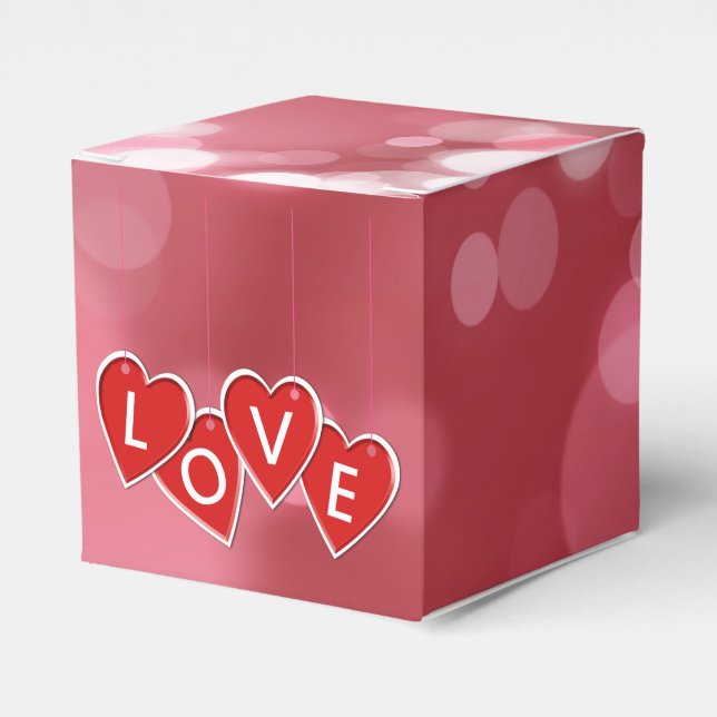 Caja Para Regalos Amor que deja los corazones rojos (Costado Anverso)