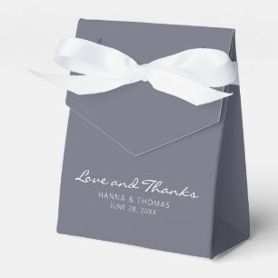 Caja Para Regalos Amor y agradecimiento minimalista Boda azul oscuro