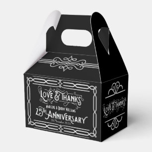 Caja Para Regalos Amor y gracias 25° aniversario Boda Silver