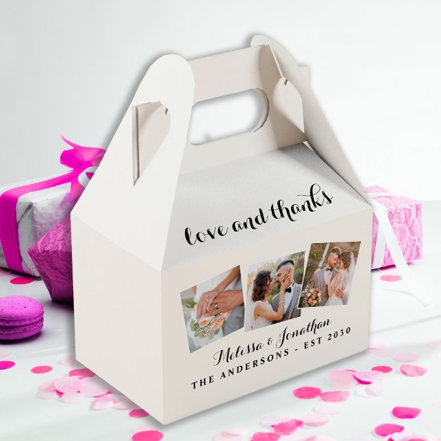 Caja Para Regalos Amor y gracias elegancia 3 foto novia Boda de Groo (Subido por el creador)