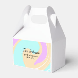 Caja Para Regalos Amor y gracias nombre boda de mármol colorido