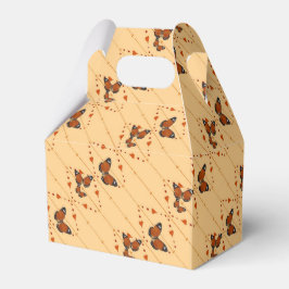 Caja Para Regalos Amor y mariposas en diagonal naranja