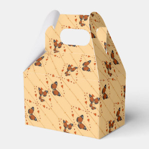 Caja Para Regalos Amor y mariposas en diagonal naranja