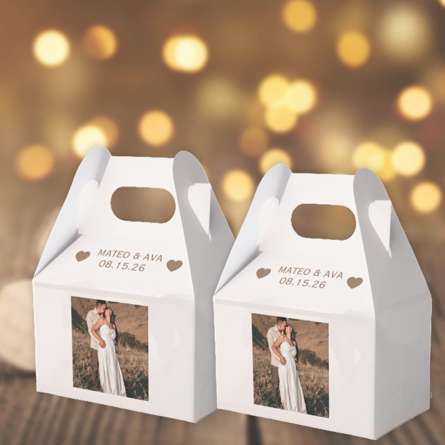 Caja Para Regalos Añadir foto Light Wedding Favor Box (Custom Add Your Photo Wedding Favor Boxes (two shown))