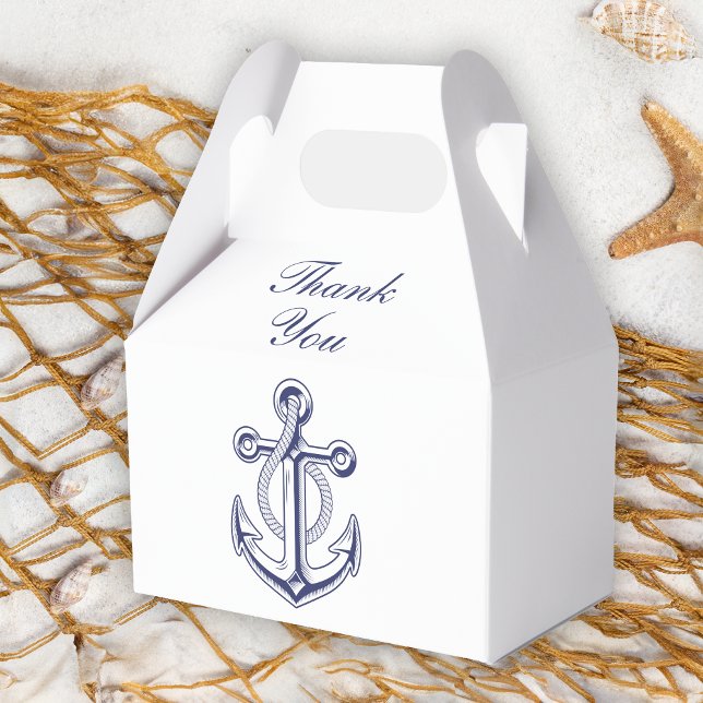Caja Para Regalos Anchor Love Sailor Navy Boda Náutico Azul (Subido por el creador)
