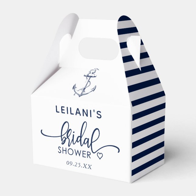 Caja Para Regalos Anchor Nautical Bridal Shower White (Front Side)