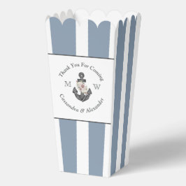 Caja Para Regalos Ancla floral de temática náutica blanco azul turbi