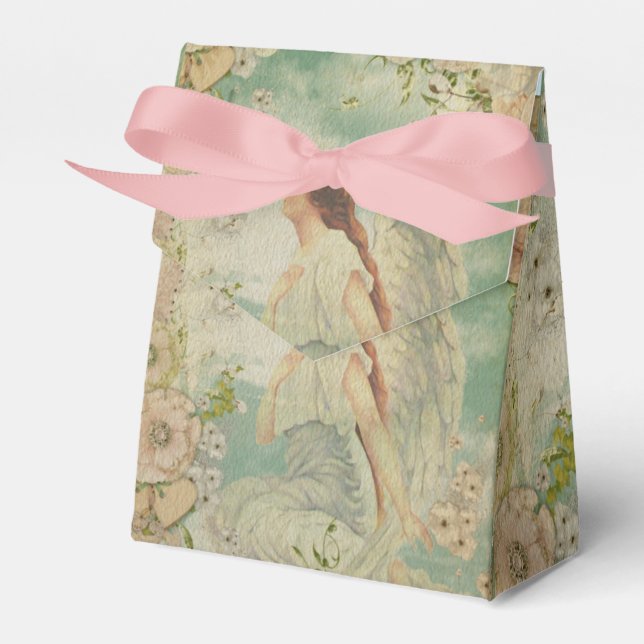 Caja Para Regalos Ángel White Flowers Blue Sky (Front Side)