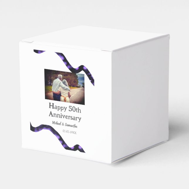 Caja Para Regalos animaciones a los 50 años añadir fecha de foto de  (Costado Anverso)