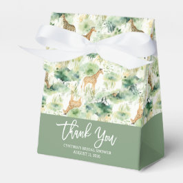 Caja Para Regalos Animal de safari - Patrón de jirafa verde salvia
