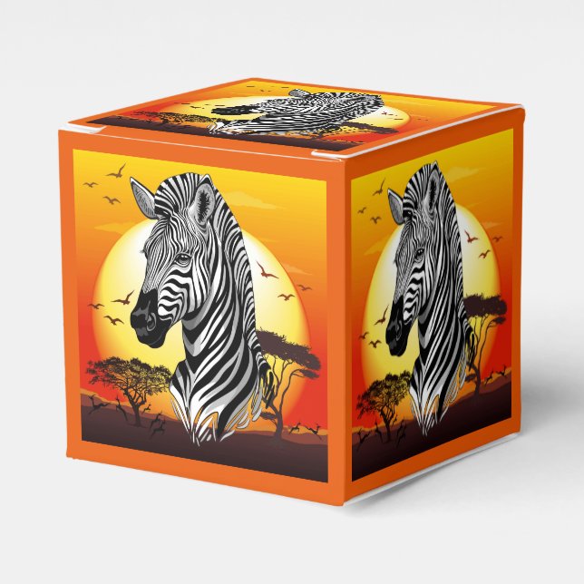 Caja Para Regalos Animal silvestre de la sabana africana cebra (Costado Anverso)
