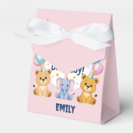 Caja Para Regalos Animales Adorables Feliz primer cumpleaños