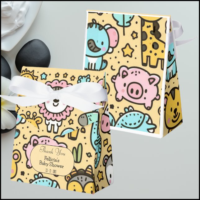 Caja Para Regalos Animales Amarillos Dodles Gracias (Subido por el creador)