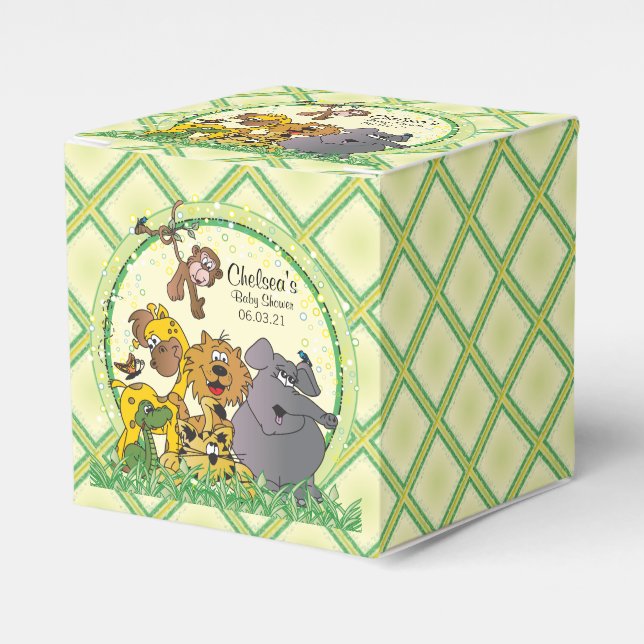 Caja Para Regalos Animales de bebes de la jungla de Safari (Costado Anverso)