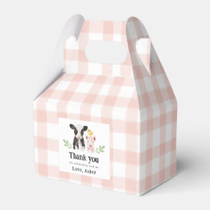 Caja Para Regalos Animales de granja bebé Pink Gingham