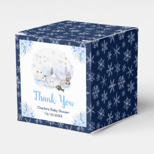 Caja Para Regalos Animales de Invierno Mágico: Agradecimiento por Ba