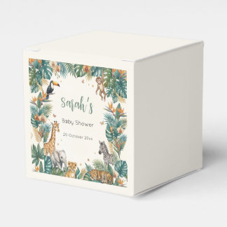 Caja Para Regalos Animales de Safari | Baby Shower de Selva Tropical