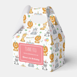 Caja Para Regalos Animales de Safari Divertidos Cumpleaños en la Jun