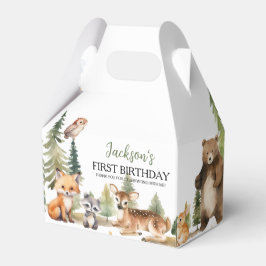 Caja Para Regalos Animales de Woodland First Birthday Gracias