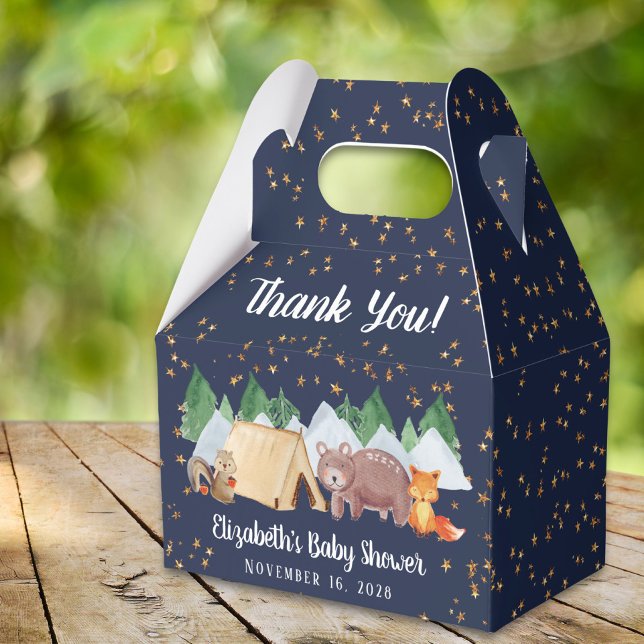 Caja Para Regalos Animales de Woodland Rústicos Camping Baby Shower  (Subido por el creador)