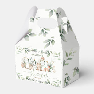Caja Para Regalos Animales de Woodland verde Baby Shower neutro