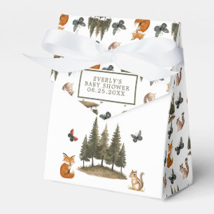 Caja Para Regalos Animales del bosque de madera Acuarela Baby Shower