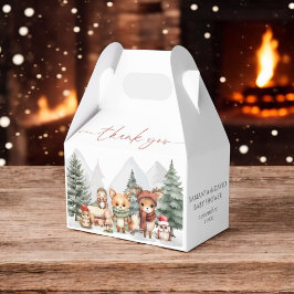 Caja Para Regalos Animales del bosque de Snowy de Woodland