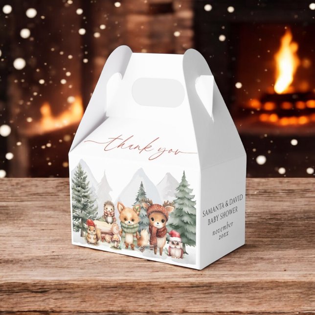 Caja Para Regalos Animales del bosque de Snowy de Woodland (Subido por el creador)