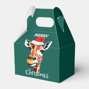 Caja Para Regalos Animales divertidos de Safari Giraffe Santa Xmas f