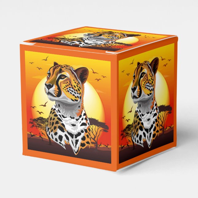 Caja Para Regalos Animales salvajes de la costa africana Cheetah (Costado Anverso)