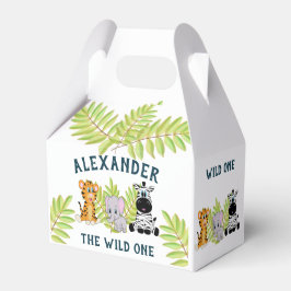 Caja Para Regalos Animales salvajes de primer cumpleaños gracias