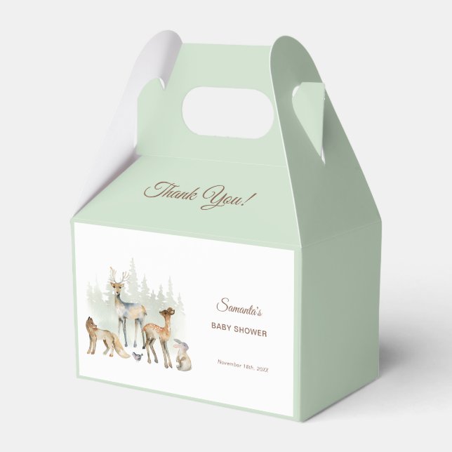 Caja Para Regalos Animals Forest Woodland Baby Shower (Front Side)
