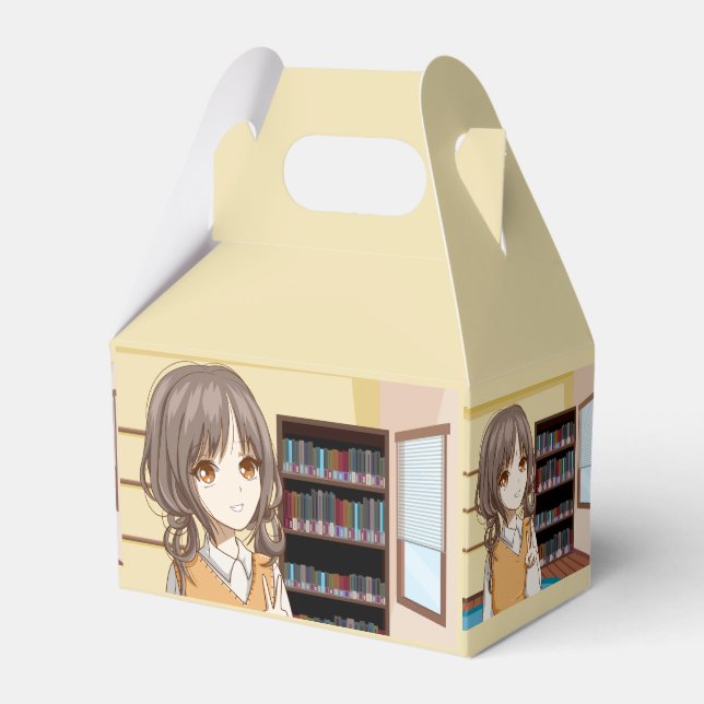 CAJA PARA REGALOS ANIME CHICA LIBRARY (Front Side)