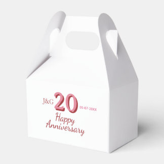 Caja Para Regalos aniversario 20 nombre fecha monograma rosa negrita