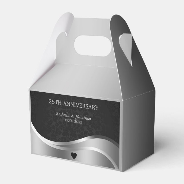 Caja Para Regalos Aniversario de Damasco Negro (Front Side)